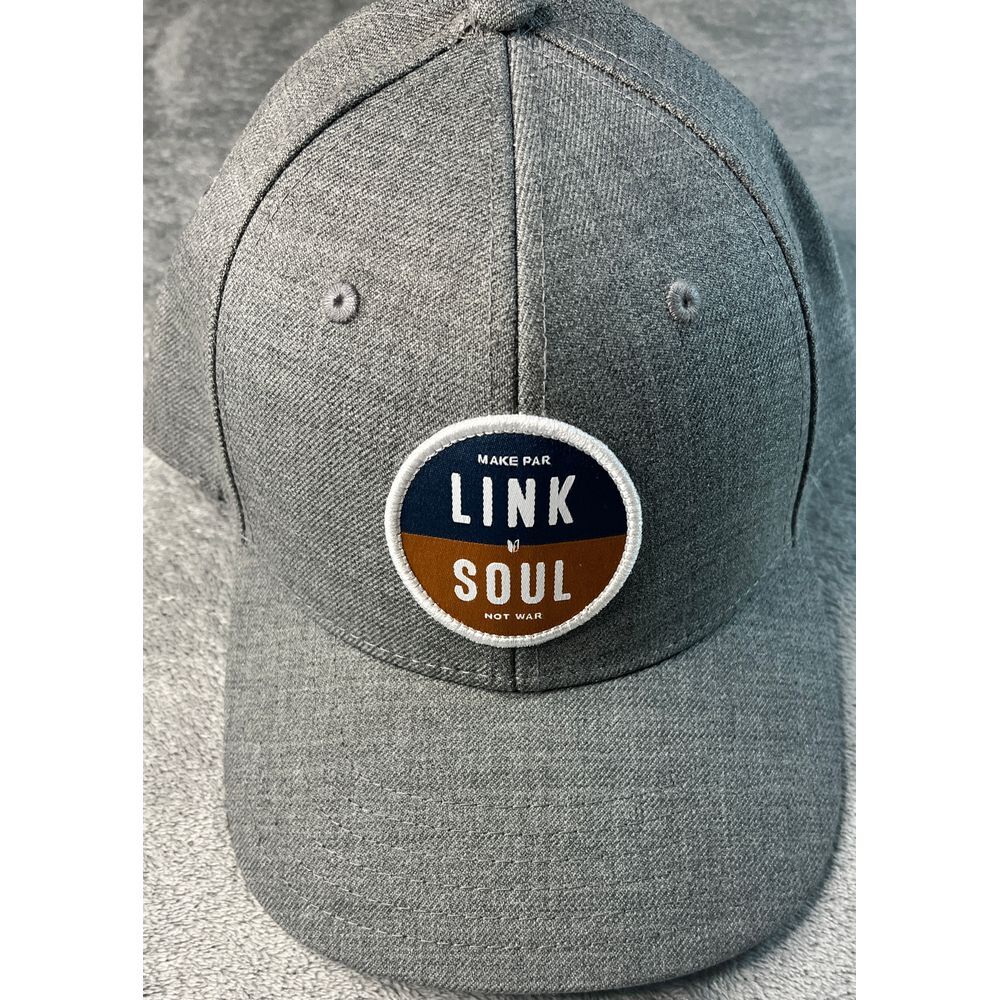 Linksoul Mens Gray Wool Blend Snapback Golf‎ Hat Make Par Not War Patch Cap